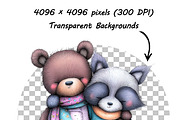 Whimsical Floral Animal Clipart Set, an Illustration by one-touch (Thumbnail 11 of 16)