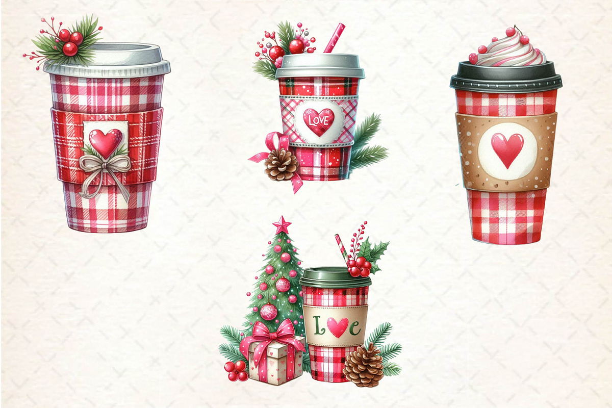 Valentine Festive Coffee Clipart, an Illustration by CreationArt (Photo 5 of 5)