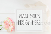2 Floral Frame Flatlay Mockups, a Print Template by Plums Pixel Love (Thumbnail 2 of 3)