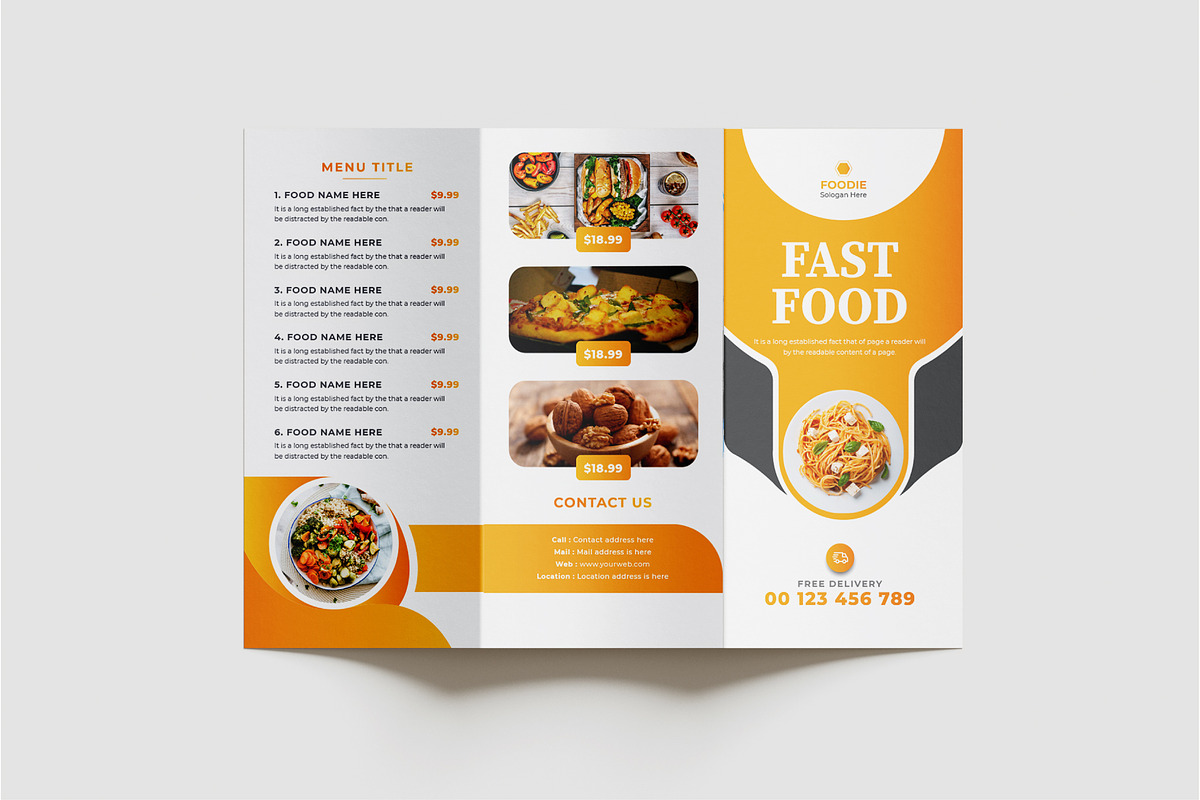 Restaurant Food Brochure, a Brochure Template by pixelcreatx (Photo 2 of 3)