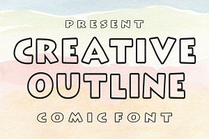 Creative Outline Font, a Font by Fourteen Letter