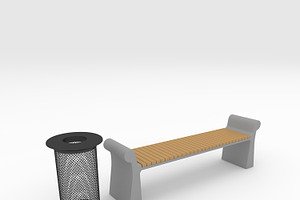 3D Model Bench Park 25