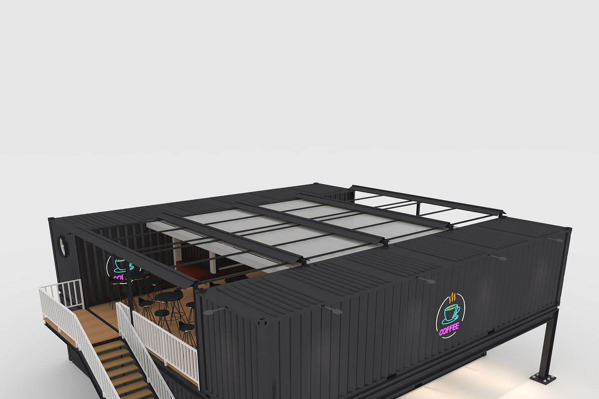 3D Model Container Cafe 14, an Architecture 3D Model by SR 3D Visual (Photo 10 of 19)