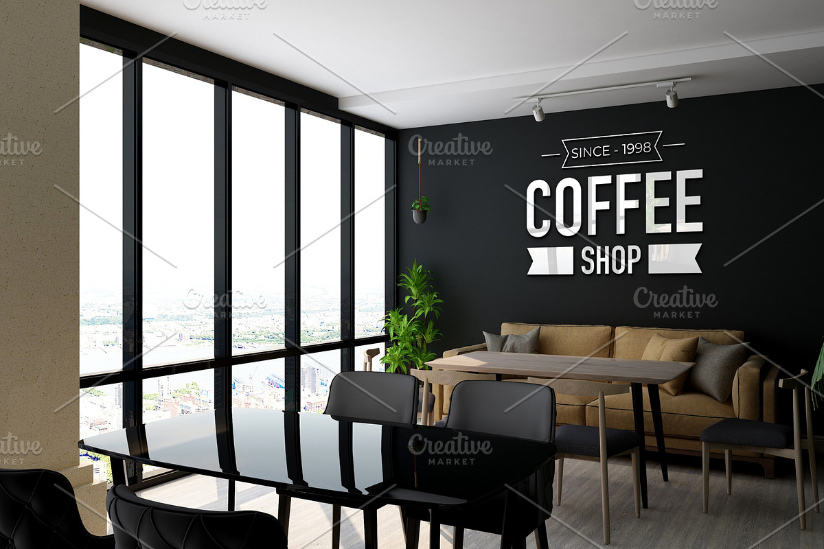 Cafe or Restaurant Wall Mockup, a Product Mockup by Ayy (Photo 2 of 15)