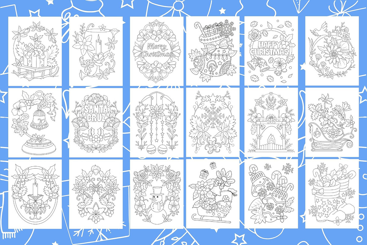 Christmas Coloring Book, a Seasonal Illustration by Line Store (Photo 4 of 4)