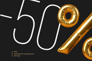 3D Gold Balloon Letters & Numbers