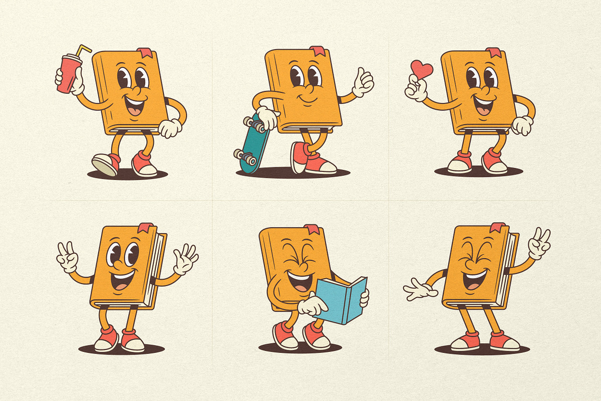 Textbook Cartoon Mascot Character, an Education Illustration by Vasya Kobelev (Photo 6 of 8)