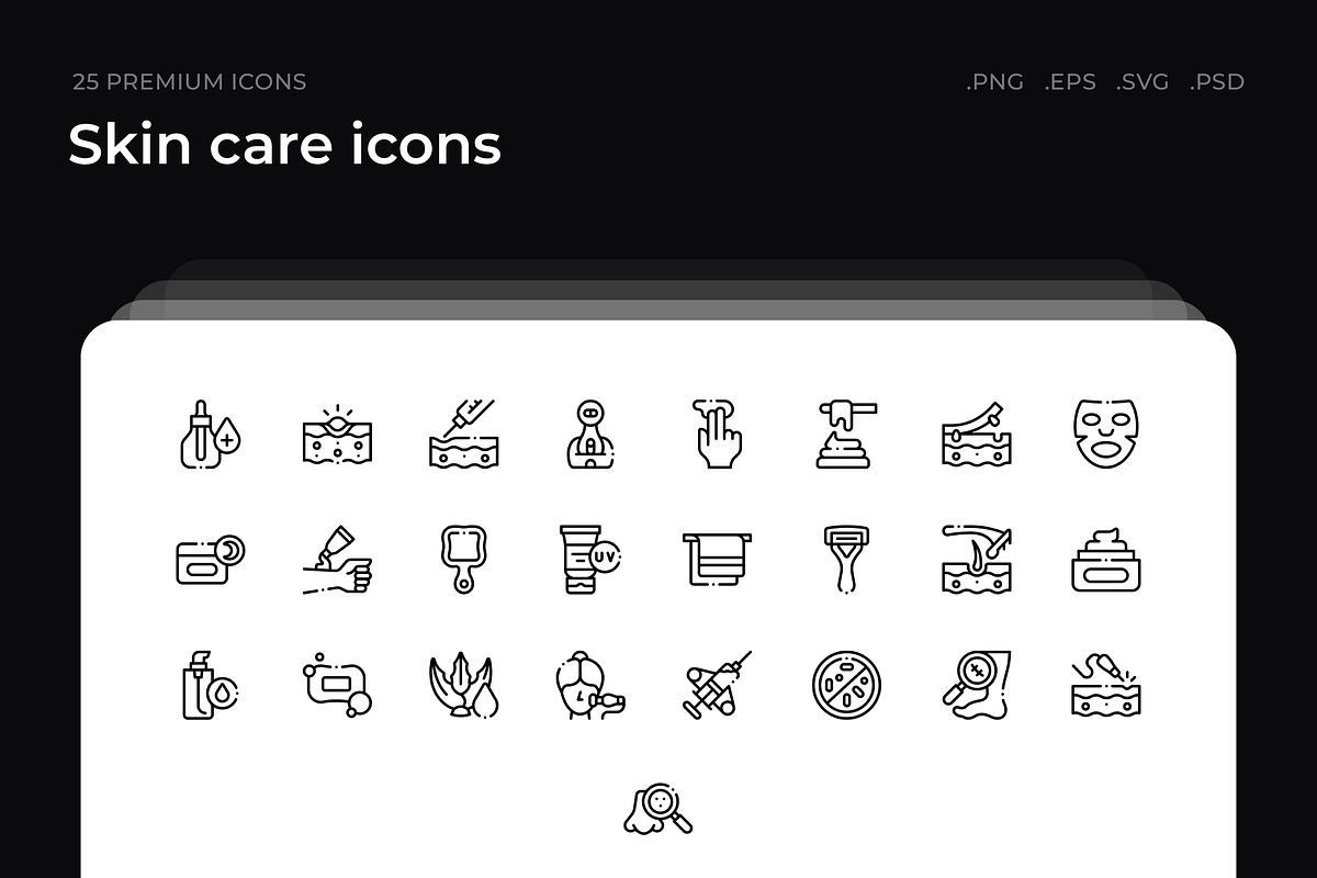 Skin care icons, an Outline Icon by Wencory (Photo 1 of 2)
