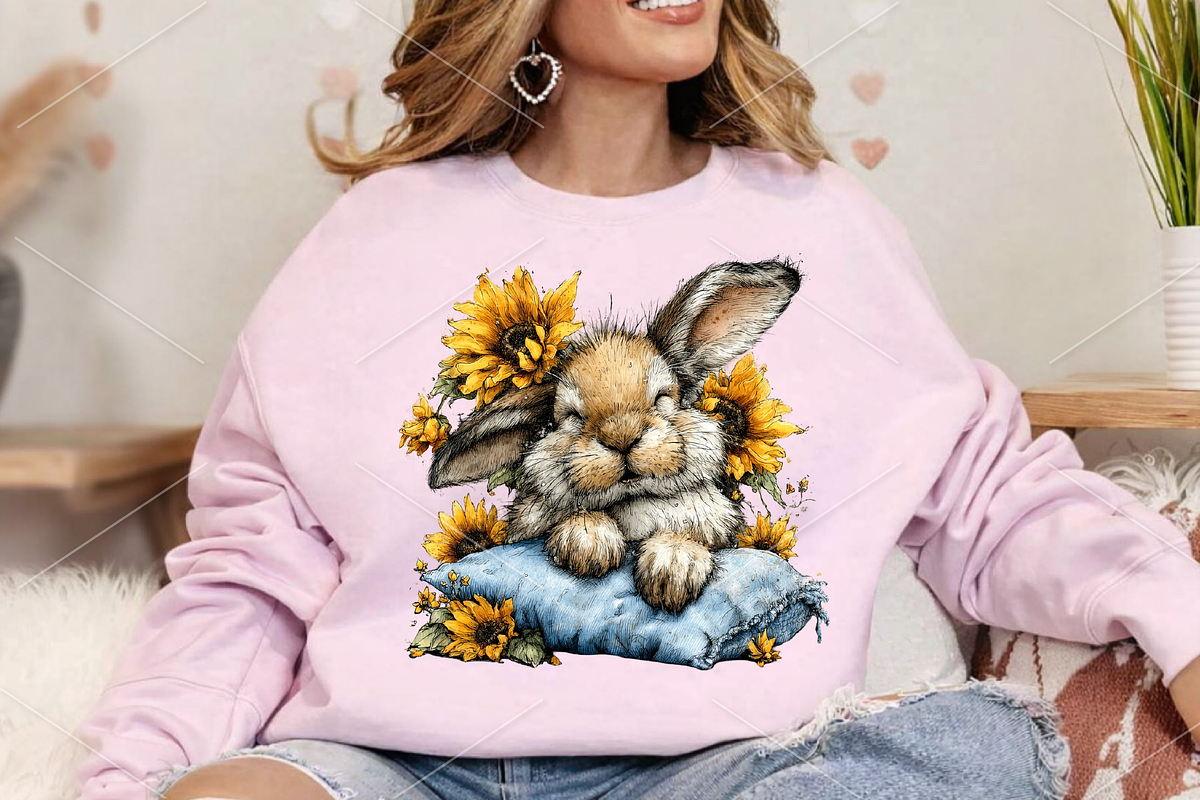 Funny Summer Sunflower Bunny Clipart, a Seasonal Illustration by Canvas Craft (Photo 5 of 6)