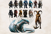 The Lapis Bestiary Fantasy Cliparts, a Decorative Illustration by ThatsDesignArt (Thumbnail 5 of 17)