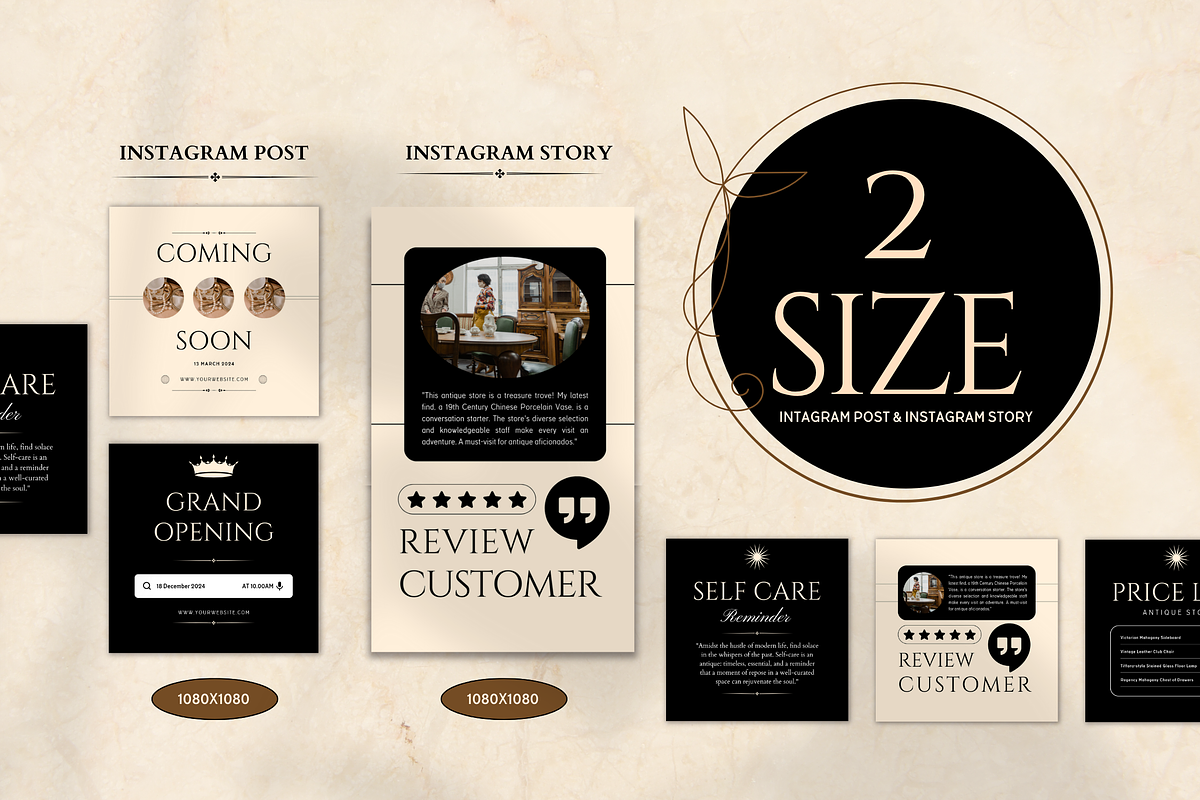 120 Antique Store Instagram Template, a Social Media Template by Branding Victory STD (Photo 4 of 9)