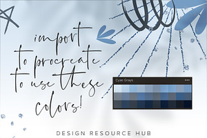 Cyan Greys Procreate Color Palette