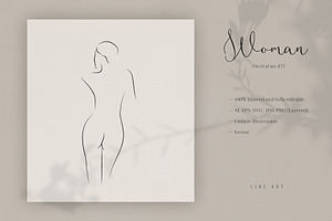 Womans Body. Line Art Illustration