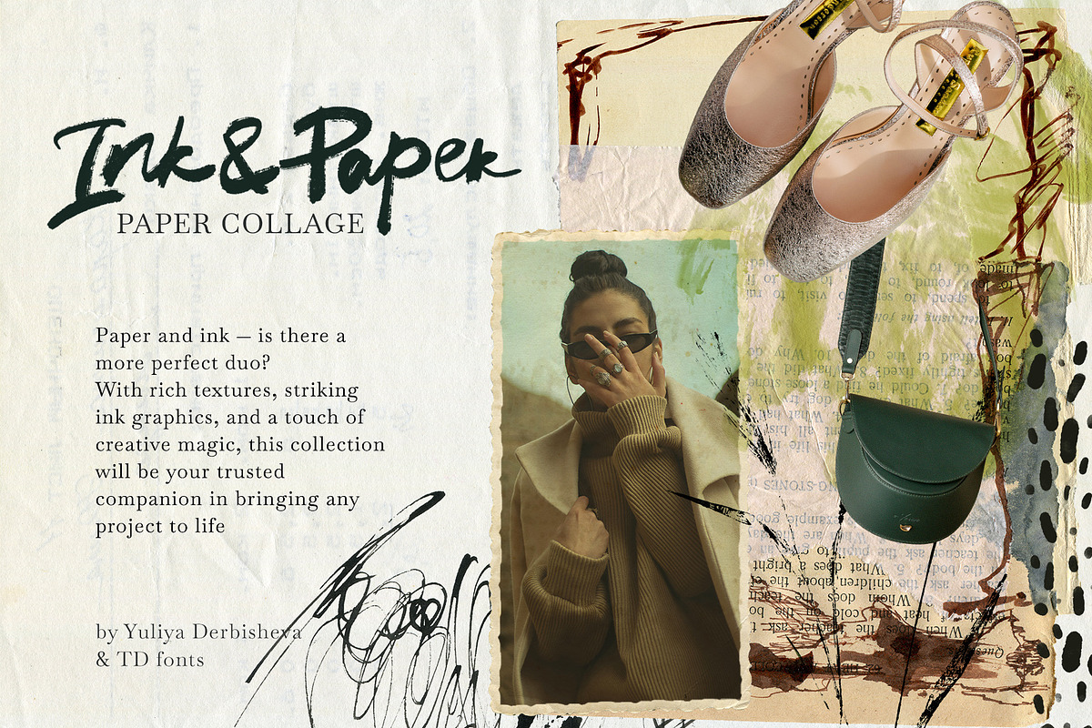Ink & Paper Collage Mixed Media scraps