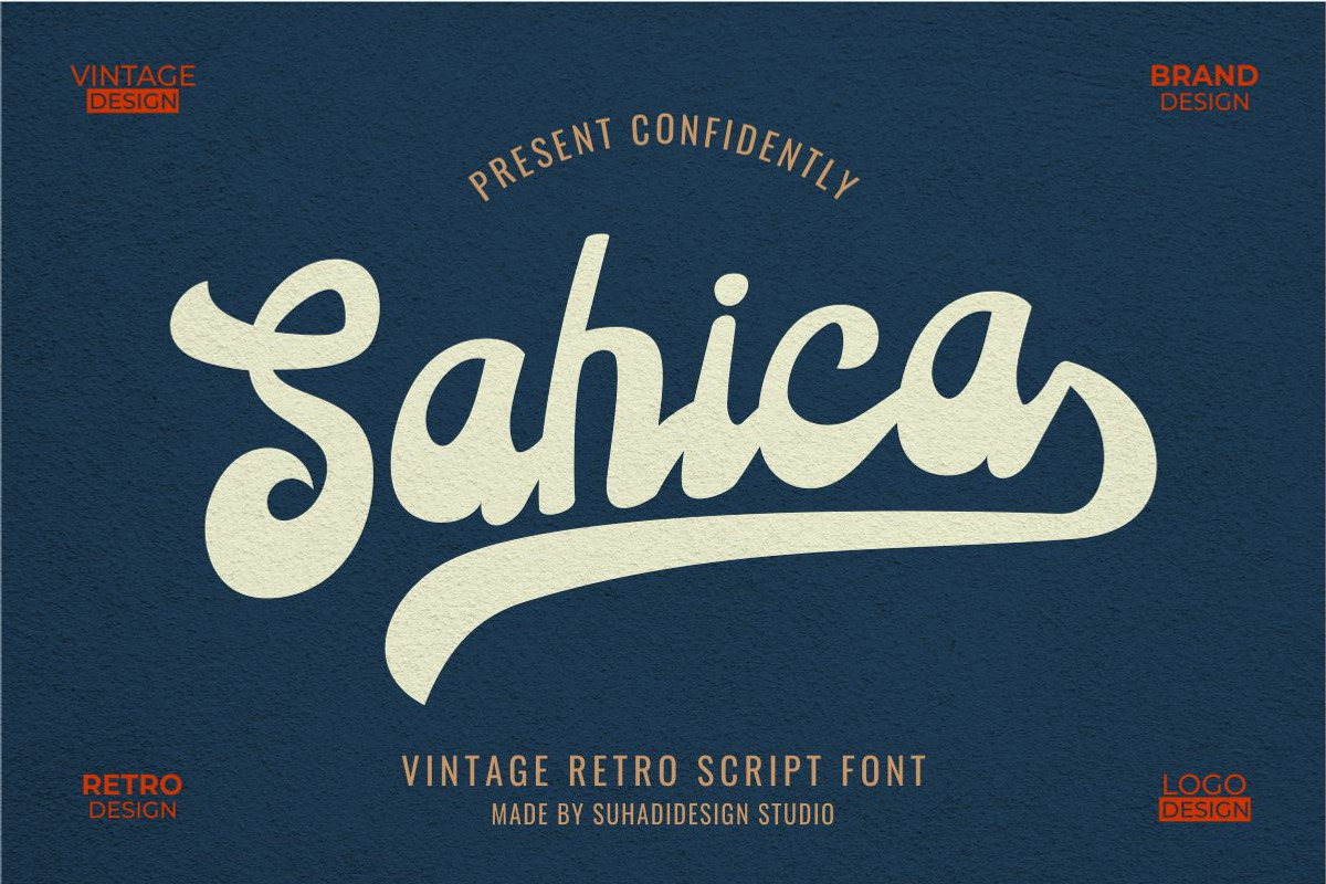 Sahica Branding Retro Groovy Font, a Script Font by suhadidesign (Photo 2 of 10)