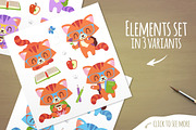 Cartoon Nerd cat set, an Animal Illustration by SunnyWS (Thumbnail 2 of 4)