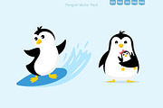 Cute Penguin Illustrations, an Illustration by Ilia Design (Thumbnail 3 of 6)