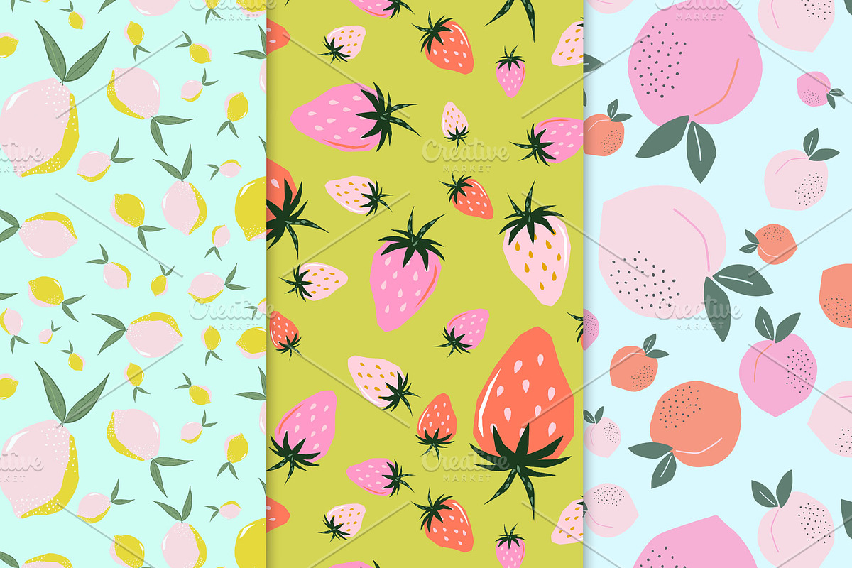 Fruity Fun - Fruit Seamless Patterns, a Pattern Graphic by KJP Designs (Photo 1 of 9)