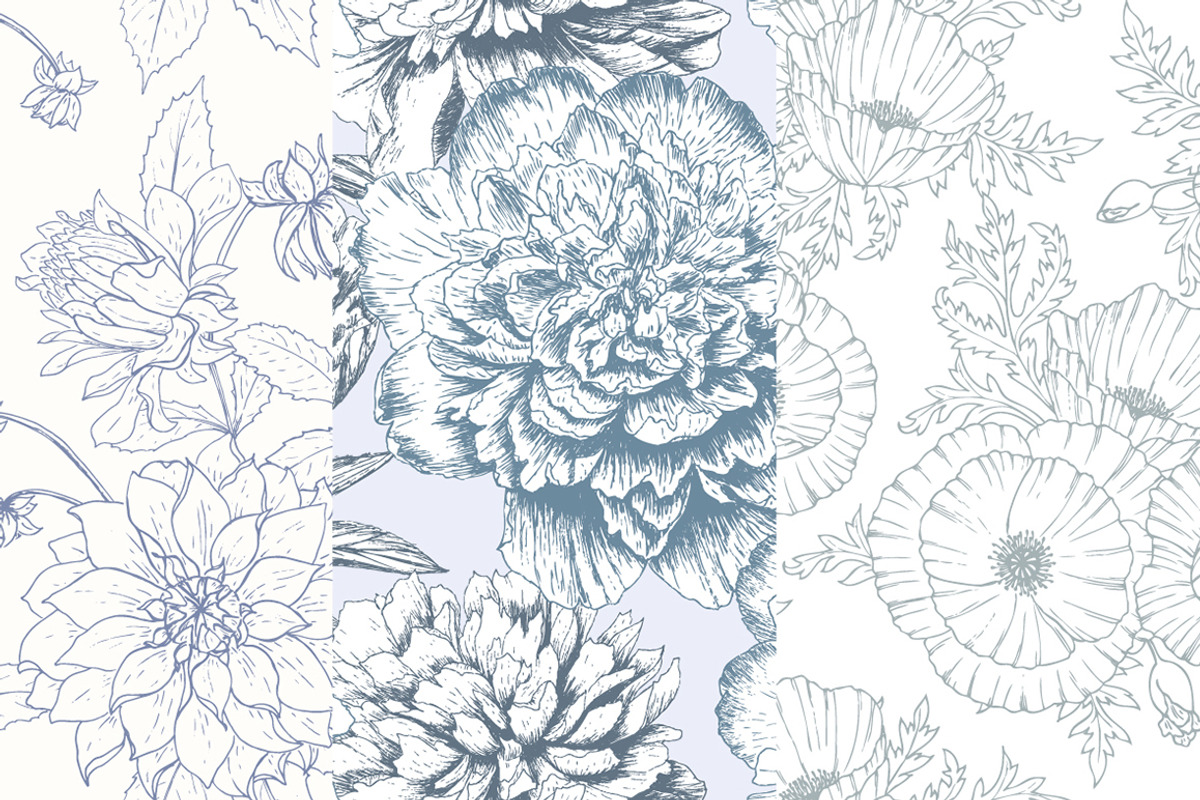 Hand Drawn Floral Vector Patterns, a Pattern Graphic by MeadowFox (Photo 5 of 8)