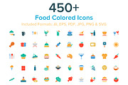 450+ Food Colored Icons, a Solid Icon by Creative Stall (Thumbnail 1 of 5)