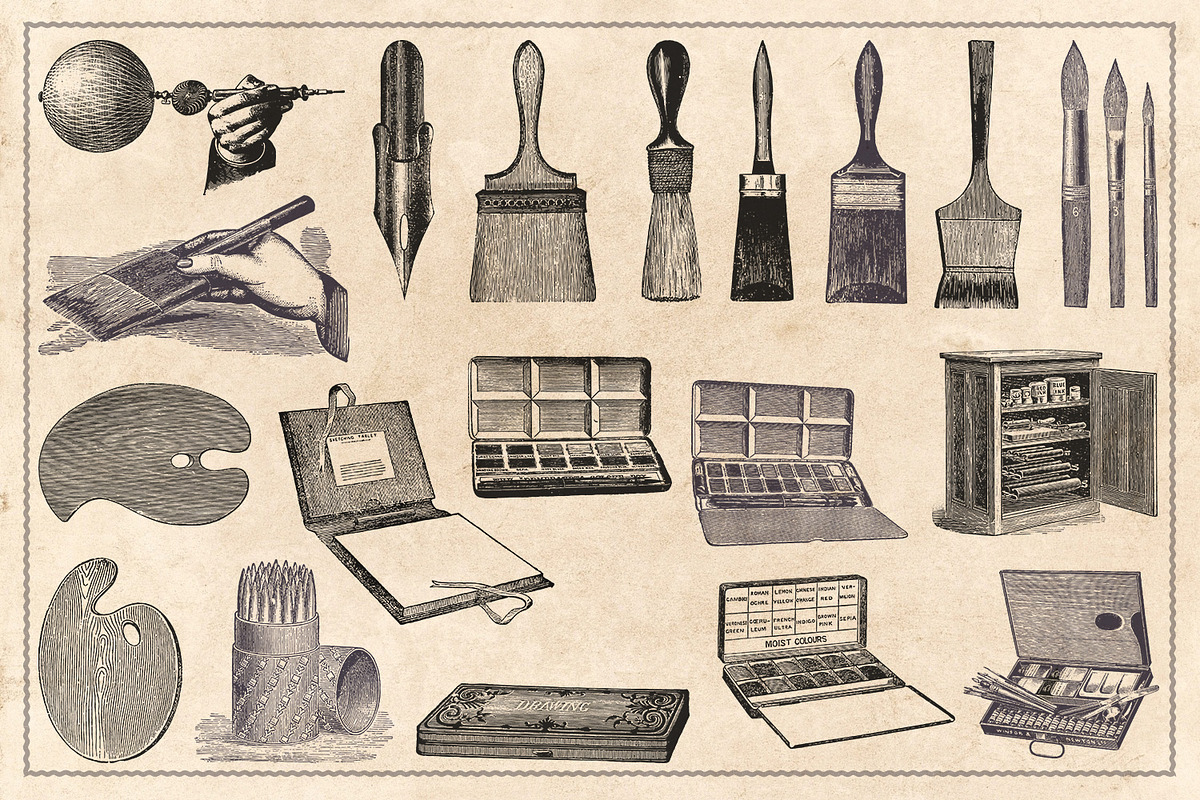 61 Vintage Printing Vectors, an Illustration by Brigantine Designs (Photo 5 of 6)
