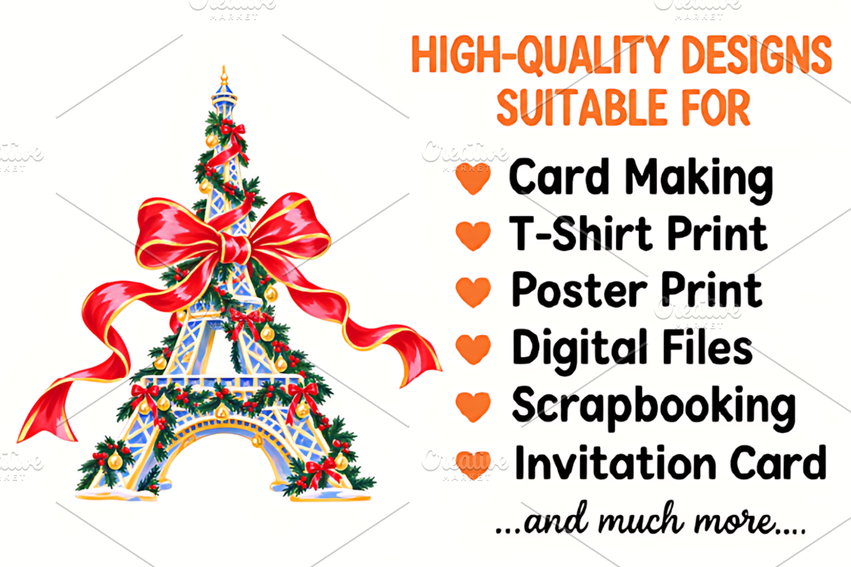 Christmas in Paris Clipart Bundle, a Seasonal Illustration by HueNestify (Photo 2 of 3)