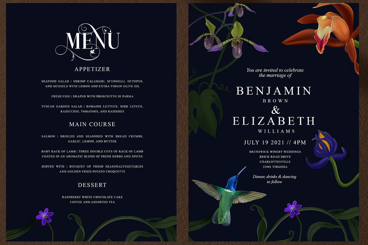 Dark Wedding Invitation Templates, an Invitation Template by vatesdesign (Photo 4 of 5)