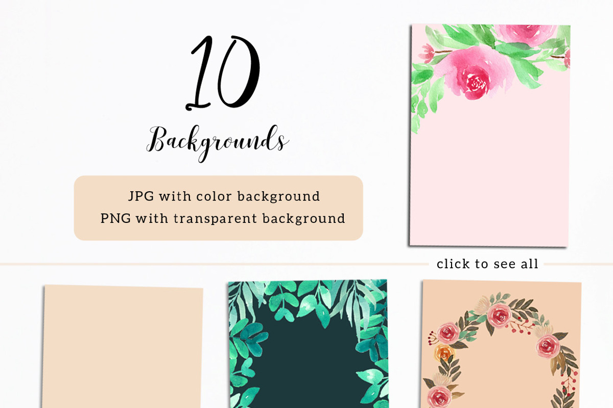 Floral Watercolor Graphic Bundle, a Decorative Illustration by wulano (Photo 13 of 21)