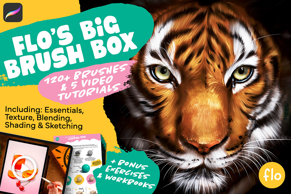 Flo’s Big Procreate Brush Box, a Brush Add-On by ArtwithFlo (Photo 1 of 35)