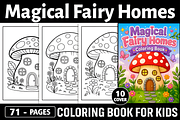 Fairy House Coloring Pages for Kids, a Decorative Illustration by Ink Gallery (Thumbnail 1 of 7)