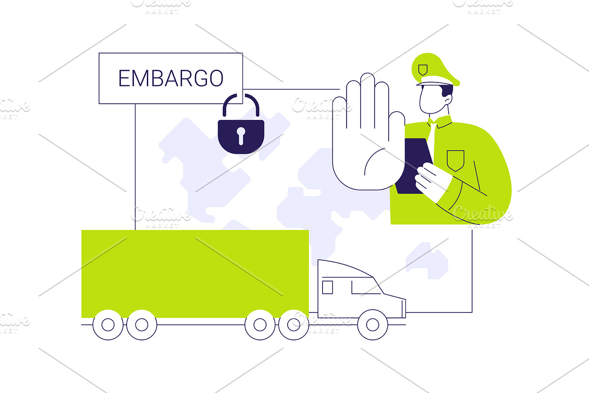 Embargo abstract concept vector, a Finance Illustration by Visual Generation