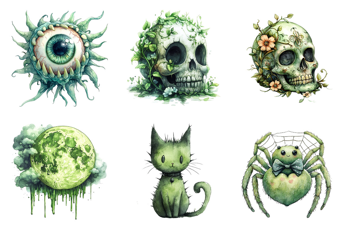 Cartoon Goth Sublimation Clipart, an Illustration by SinaCreation (Photo 5 of 7)