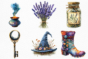 Watercolor Boho Witchcraft Clipart, an Illustration by Craft Nest (Thumbnail 4 of 6)