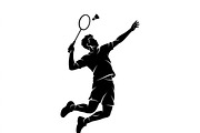 60 Badminton Player Smash Silhouette, a Person Illustration by Amazin_art (Thumbnail 3 of 37)