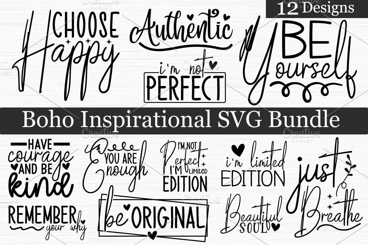 Boho Inspirational SVG Bundle, a Graphic by akazaddesign (Photo 1 of 18)
