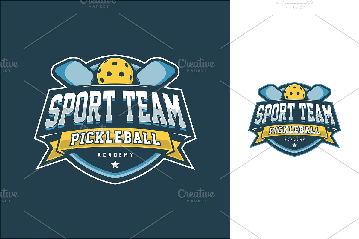 Pickleball sport logo badge emblem, a Branding & Logo Template by jundio studio