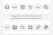 100 Interior Design Story Highlights, a Social Media Template by PatternLab. (Thumbnail 4 of 9)