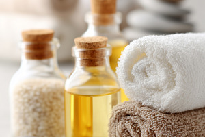 Spa still life with natural oils in, a Beauty & Fashion Photo by MistyDay
