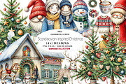 Scandinavian-inspired Christmas, a Seasonal Illustration by CreationArt (Thumbnail 1 of 7)