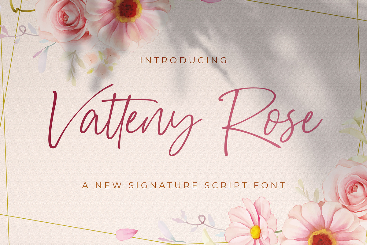 Vatteny Rose - Signature Script Font, a Script Font by StringLabs (Photo 1 of 11)
