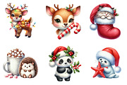 Cute Christmas Animals Clipart, a Graphic by CitraGraphics (Thumbnail 4 of 4)