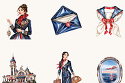 Watercolor Airline Crew Clipart, an Object Illustration by BusyDaydesign (Thumbnail 5 of 9)