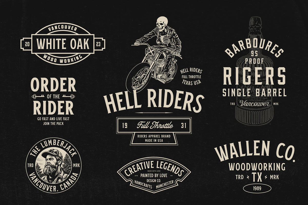 50 Apparel Logo Designs, a Branding & Logo Template by Davide Bassu (Photo 9 of 22)