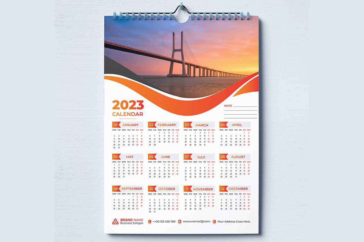Wall Calendar 2023, a Templates & Theme by pixelcreatx (Photo 2 of 4)