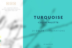 Color palettes swatches Turquoise, a Palette Add-On by Greek fonts by nantia.co