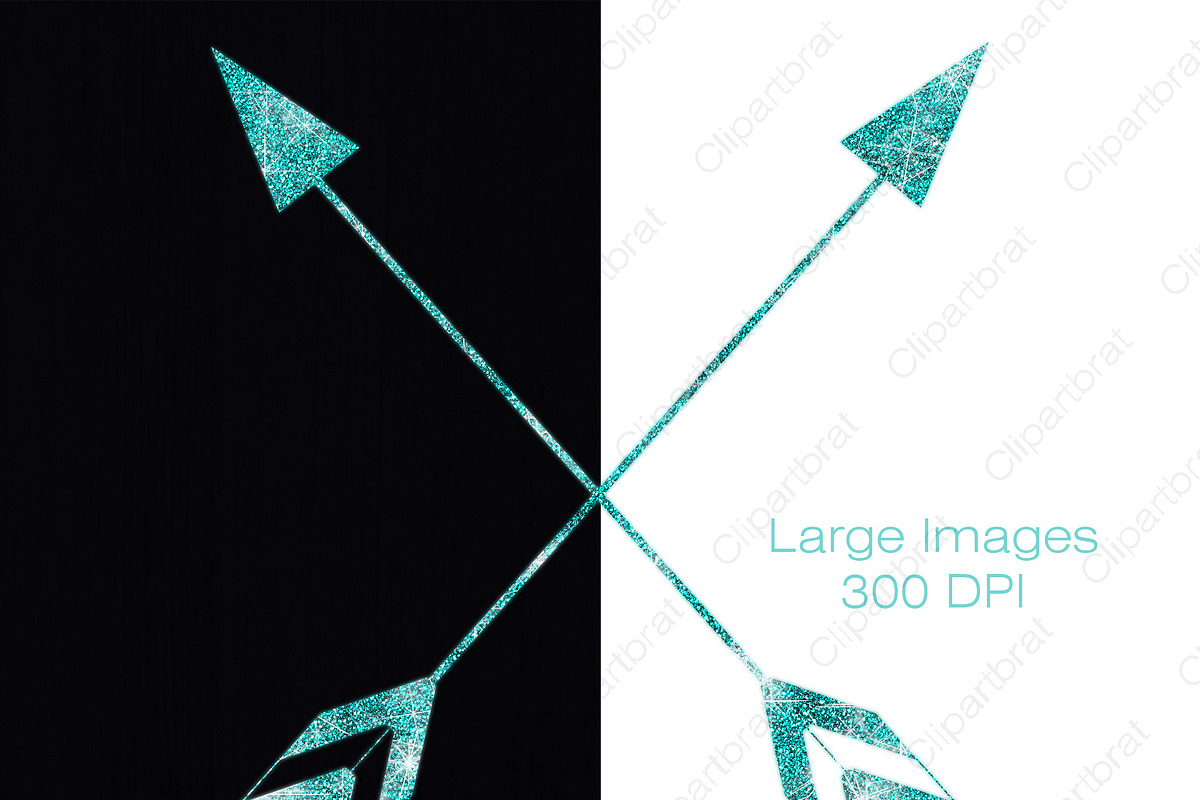 Aqua Glitter Arrow Graphics Bundle, an Illustration by ClipartBrat Graphics (Photo 2 of 3)