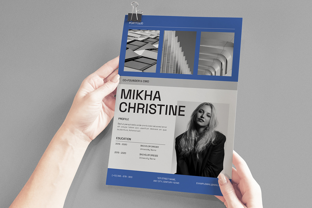 Blue Simple CV Resume Pack, a Resume Template by Neermana (Photo 4 of 4)