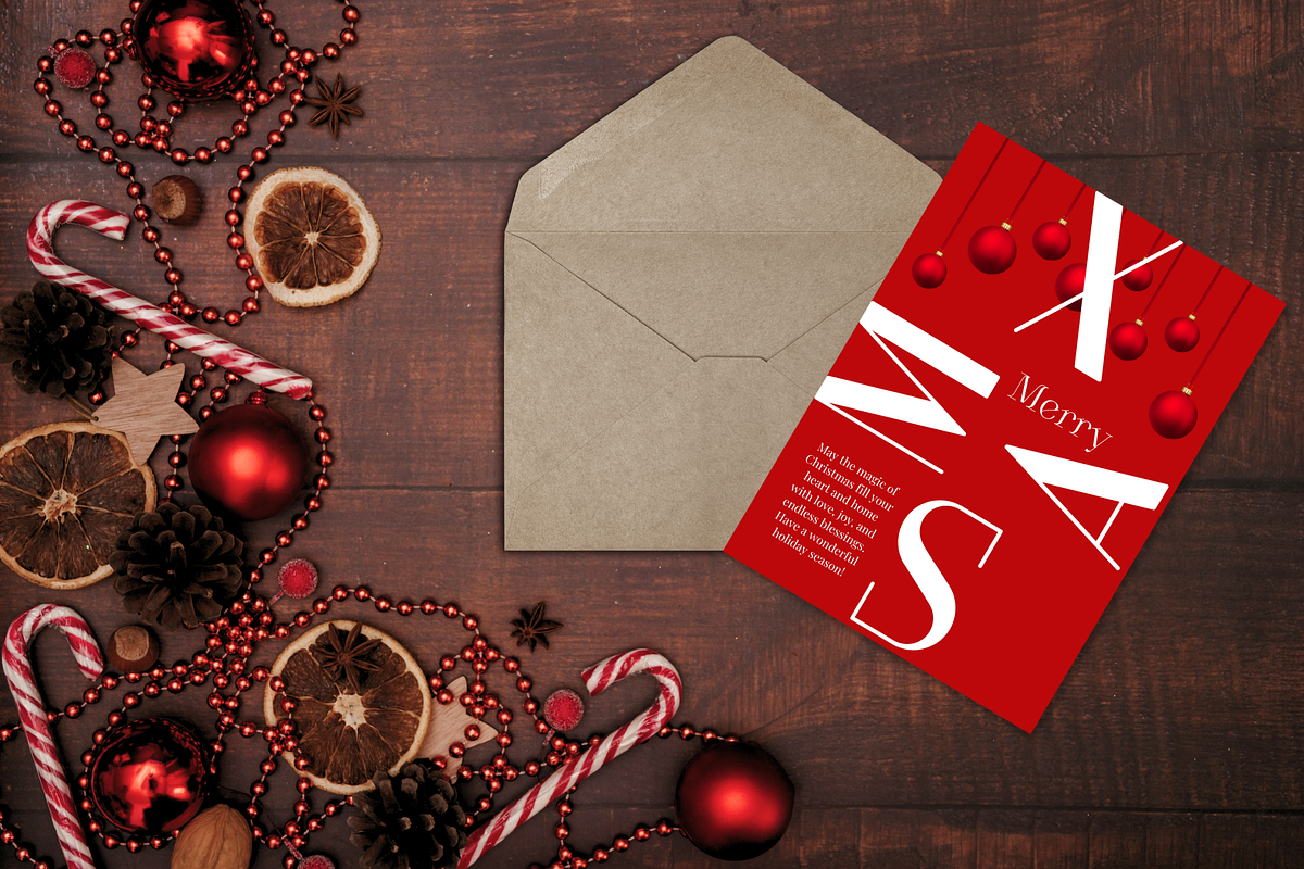 10 Editable Christmas Card Templates, a Card Template by Kyuubu Arts (Photo 1 of 12)