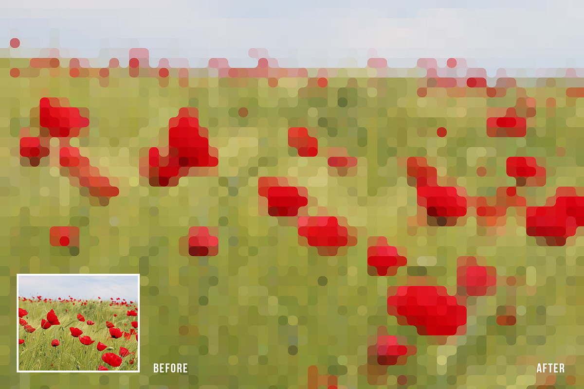 PIXELATOR Rounded Pixel PSD Effect, a Templates & Theme by velvetmade.designs (Photo 2 of 11)