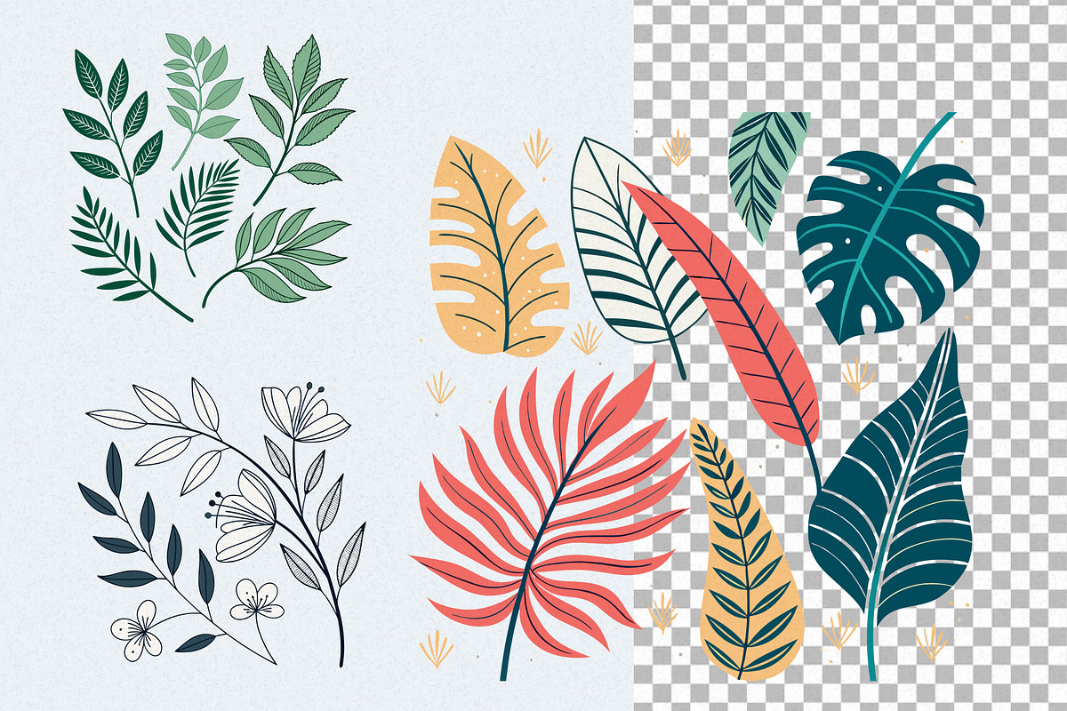 Green Leaves Watercolor Clipart, an Illustration by Helospace (Photo 5 of 10)